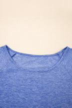 Dusk Blue Ruffled Short Sleeve Plus Size Casual Blouse