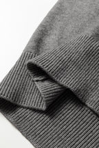 Sleet Lace Trim Patchwork Buttoned Cuffs Loose Sweater