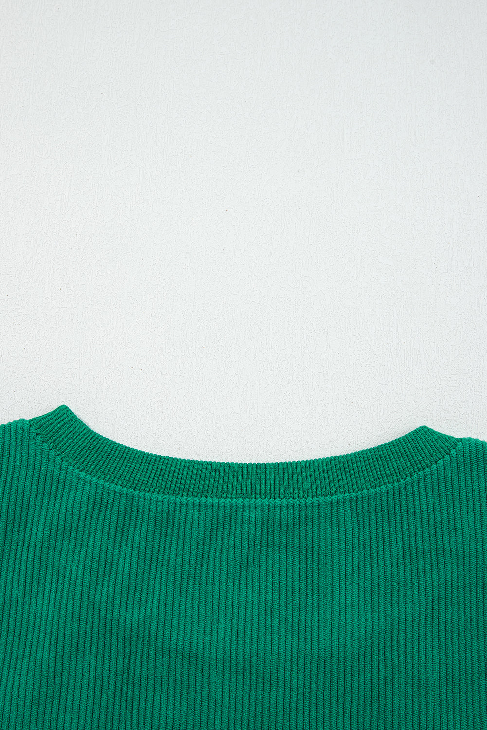 Dark Green merry little thing Corded Letter Graphic Ribbed Loose Sweatshirt