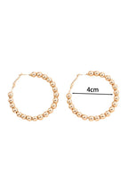 Gold Plated Beads Alloy Hoop Earrings