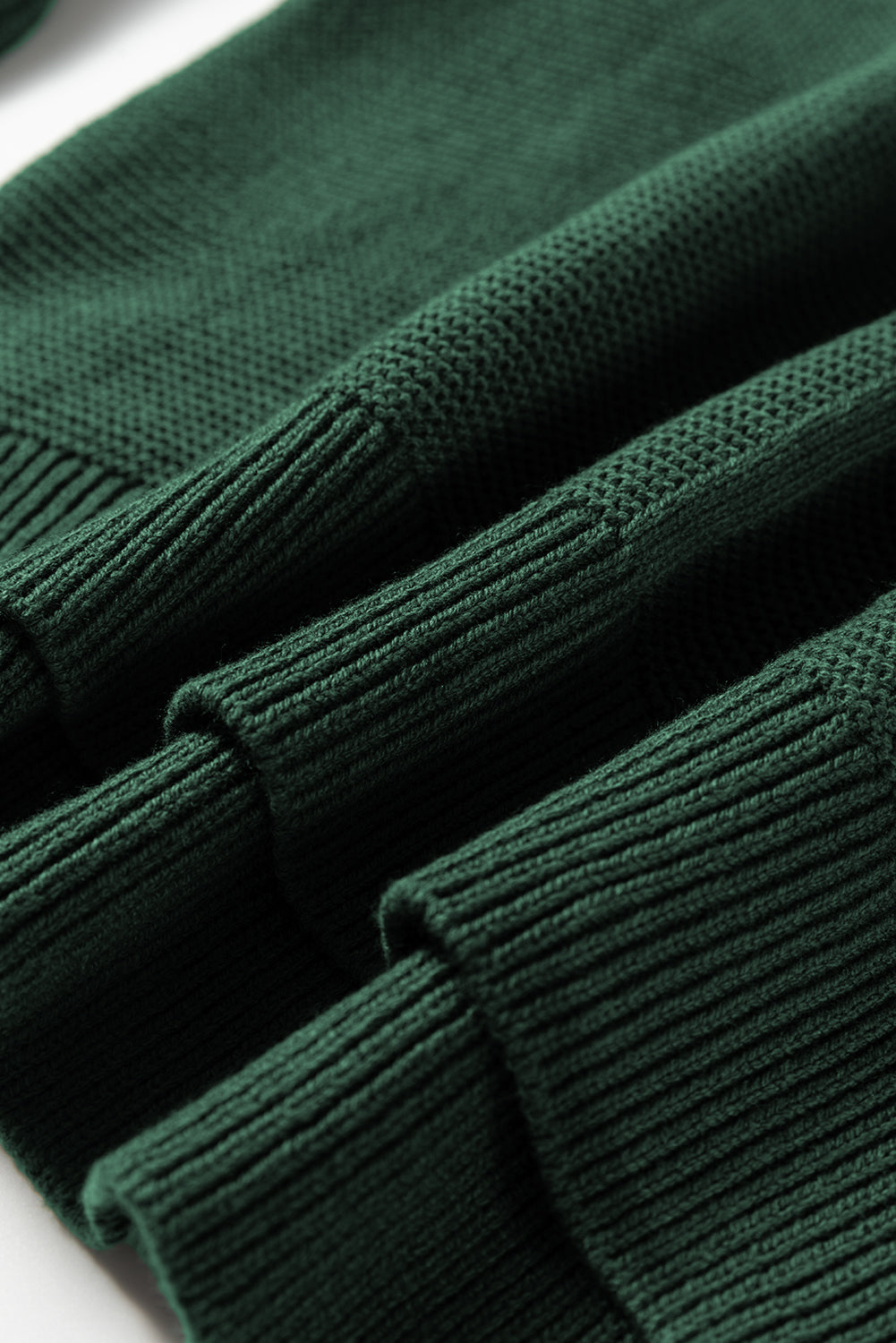 Mist Green Solid Color Front Seam Drop Shoulder Loose Sweater