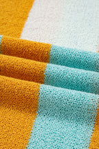 Jurassic Gold Color Block Striped Pullover Sweater