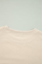 Jet Stream Solid Color Ruffled Shoulder Long Sleeve Blouse