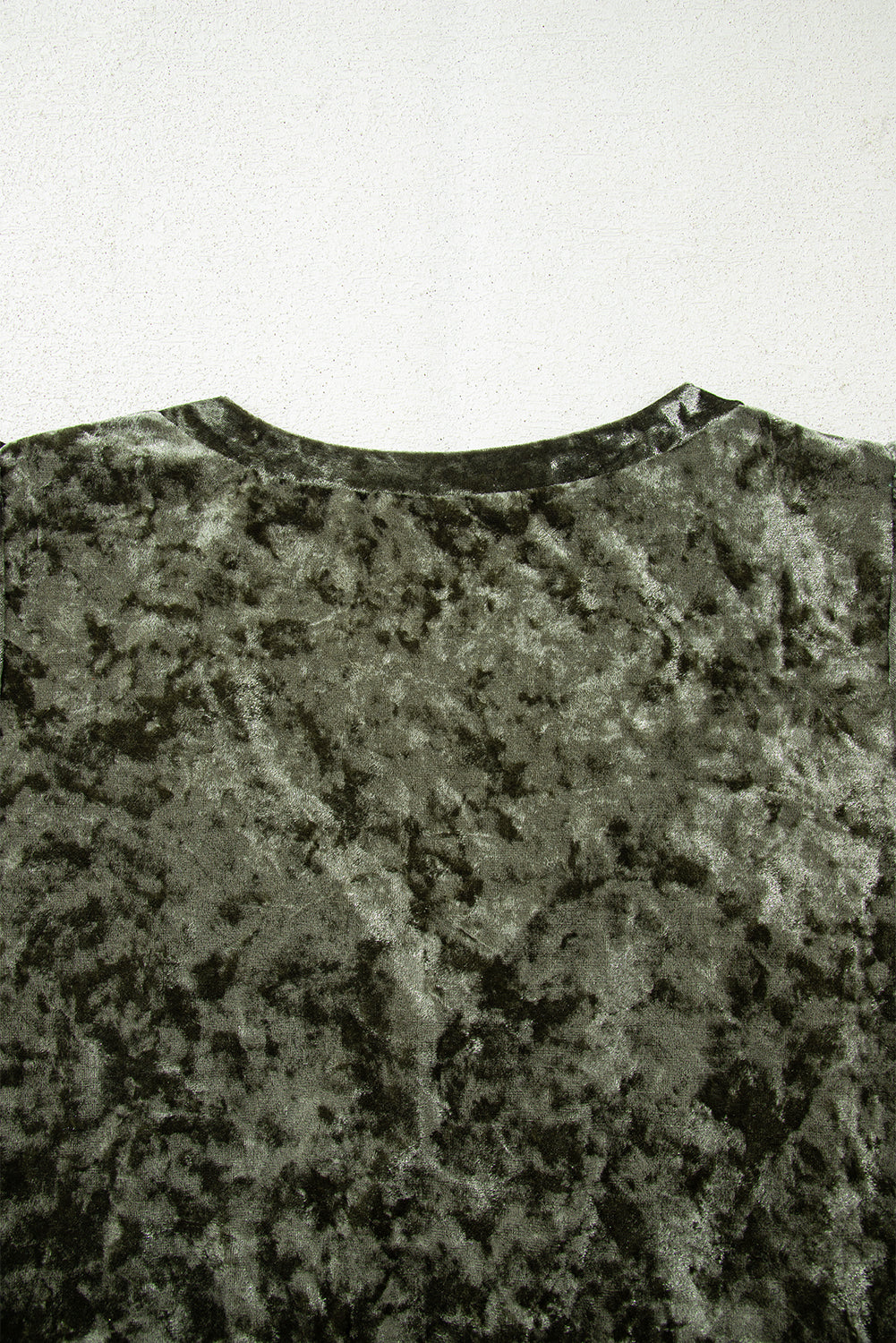 Jungle Green Plus Size Velvet Babydoll Mini Dress with Puff Sleeve