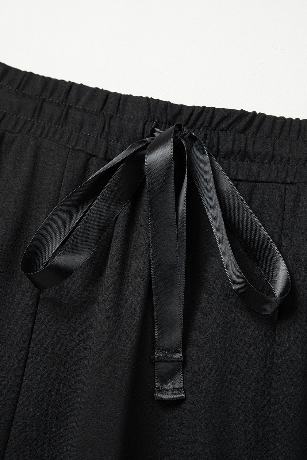 Black Boho Lace Patchwork Wide Leg High Waist Pants