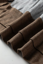 Gray Color Block Leopard Patchwork Dolman Sleeve High Low Baggy Sweatshirt