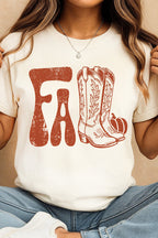 White FALL Boots Cracking Graphic T Shirt