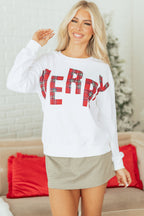 White Plaid MERRY Christmas Vacation Sweatshirt