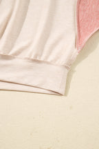 Gray Leopard Color Block Patchwork Reverse Stitch Plus Size Baggy Pullover