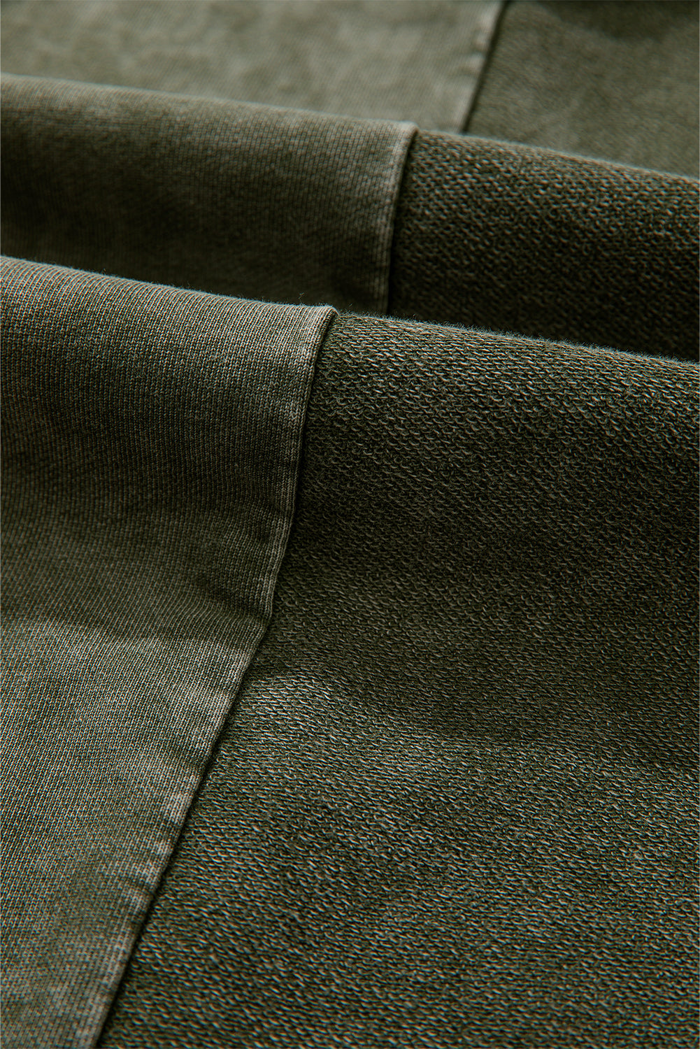 Vineyard Green Mineral Wash Tiered Wide Leg Patchwork Drawstring Pants