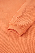 Orange Sequin Pumpkin Patched Twisted Rib Baggy Sweatshirt