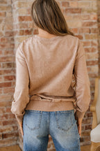 DUNE saved by grace Letter Embroidery Mineral Wash Loose Sweatshirt