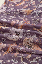 Blue Boho Flower Print 3/4 Sleeve Babydoll Blouse