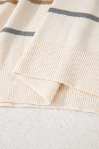 Multicolour Striped Drop Shoulder Plus Sweater