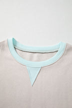 Jet Stream Striped Colorblock Patchwork Drop Shoulder Sweatshirt