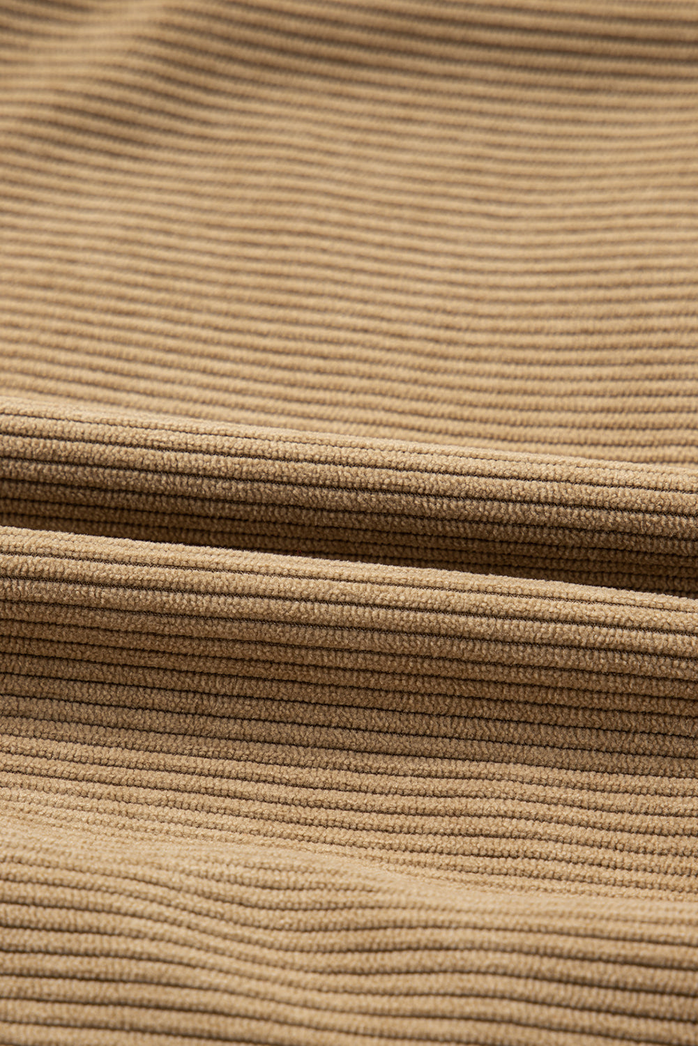 Camel Corduroy Buttoned Front Faux Pockets Mini Skirt