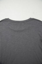 Dark Grey Double Ruffled Short Sleeve Plus Size Top