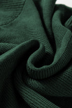 Mist Green Solid Color Front Seam Drop Shoulder Loose Sweater