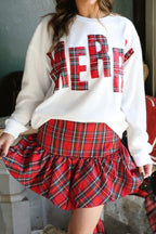 White Plaid MERRY Christmas Vacation Sweatshirt