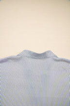 Beige Floral Striped Drop Sleeve Collared Boxy Fit Sweatshirt