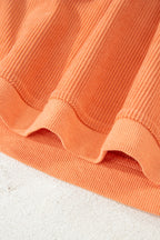 Orange Sequin Pumpkin Patched Twisted Rib Baggy Sweatshirt