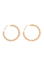 Gold Plated Beads Alloy Hoop Earrings
