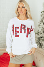 White Plaid MERRY Christmas Vacation Sweatshirt